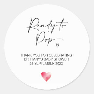Pegatina Redonda Listo Para Dejar Elegante El Favor De Baby Shower