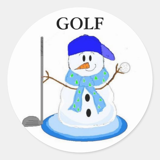 Pegatina Redonda Listo para jugar golf (Anverso)