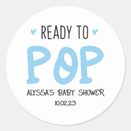 Pegatina Redonda Listo Para Obtener Pegatinas Azules