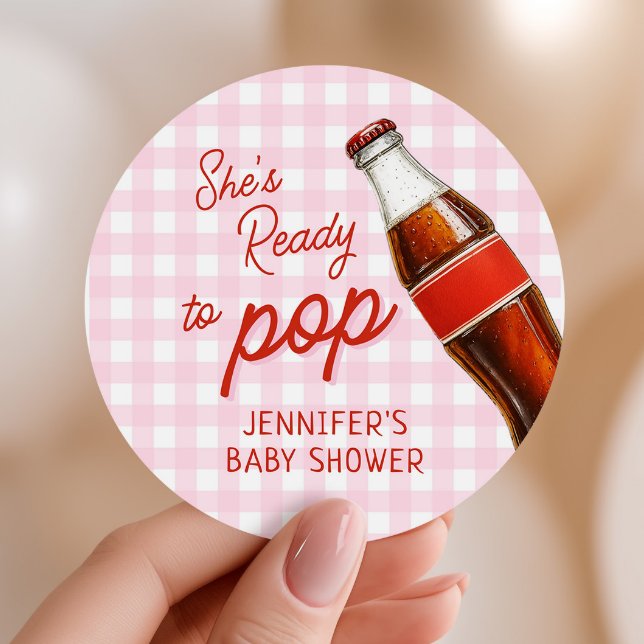 Pegatina Redonda Listo Para Pop Soda Pop Cola Chica Baby Shower (Subido por el creador)