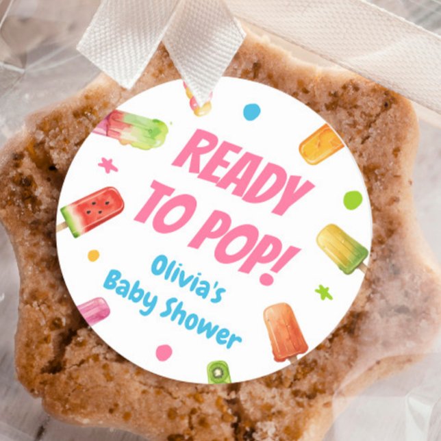 Pegatina Redonda Listo para usar Baby Shower (Subido por el creador)