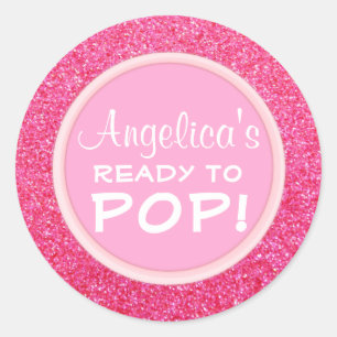 Pegatina Redonda Listo personalizado para mostrar el color rosa del