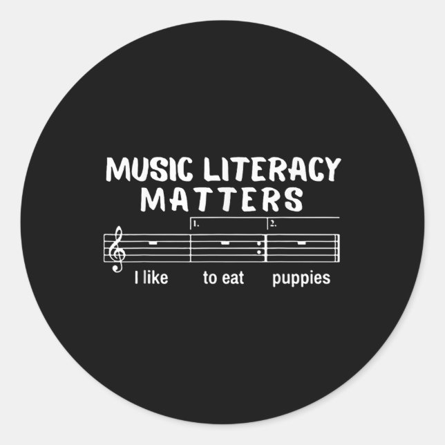 Pegatina Redonda Literatura musical S (Anverso)