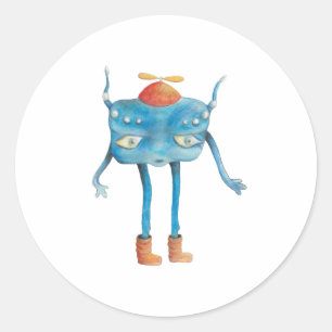 Pegatina Redonda Little Alien Pi