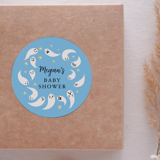 Pegatina Redonda Little Boo Boy Baby Shower Favor (Subido por el creador)
