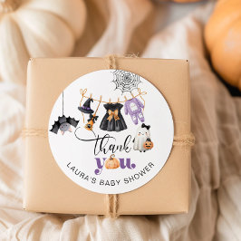 Pegatina Redonda Little Boo Clothesline baby ducha gracias