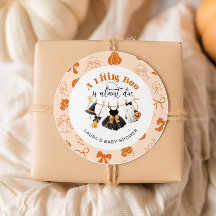 Little Boo Clothesline Bow Naranja Baby Shower