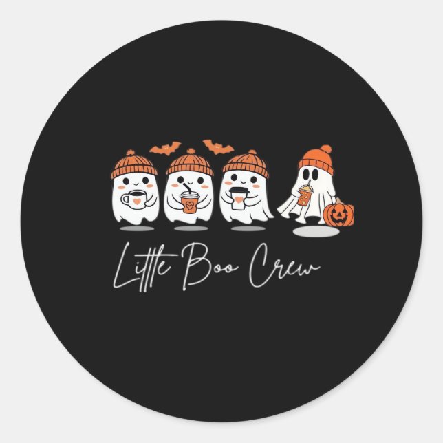 Pegatina Redonda Little Boo Crew Minimal Clean Design (Anverso)