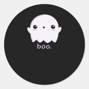 Pegatina Redonda Little Boo Cute Halloween