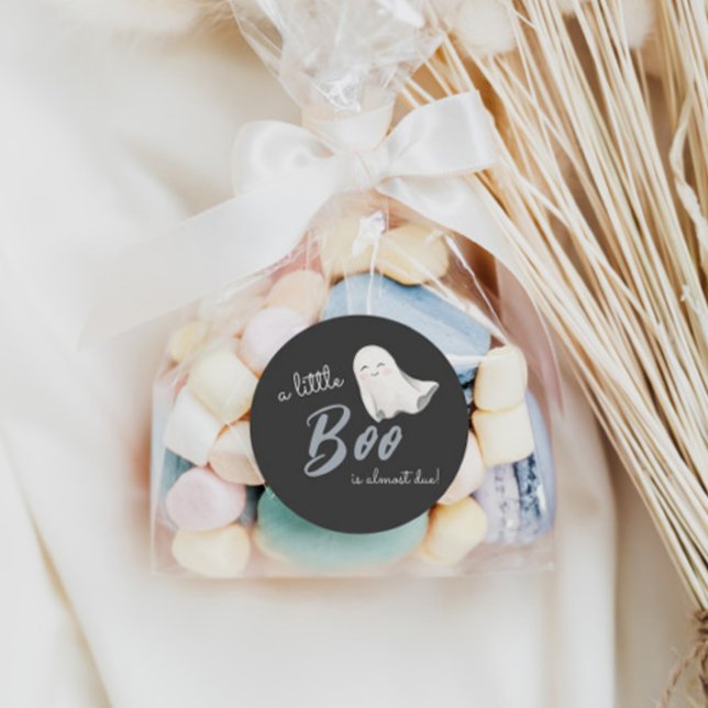 Pegatina Redonda Little Boo Halloween Baby Shower | (Subido por el creador)