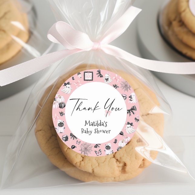 Pegatina Redonda Little Boo Halloween Chica Baby Shower Gracias (Subido por el creador)