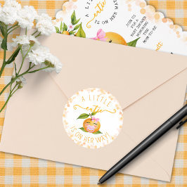 Pegatina Redonda Little Cutie Baby Shower Classic Round Sticker