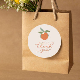 Pegatina Redonda Little Cutie Citrus Naranjas Gracias