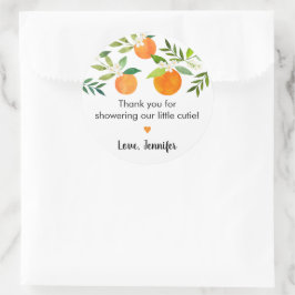 Pegatina Redonda Little Cutie Greeneration Floral Baby Shower