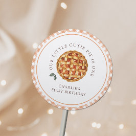 Pegatina Redonda Little Cutie Pie Fall 1er cumpleaños