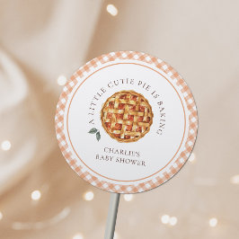 Pegatina Redonda Little Cutie Pie Fall Baby Shower