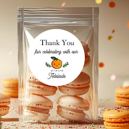 Pegatina Redonda Little Cutie Sticker Birthday Party Decor