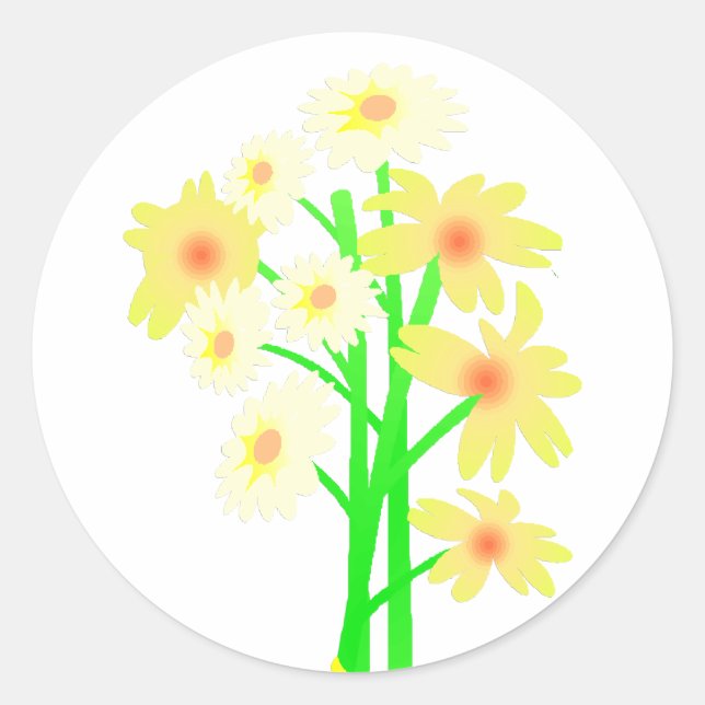 Pegatina Redonda Little Daisy Bouquet (Anverso)