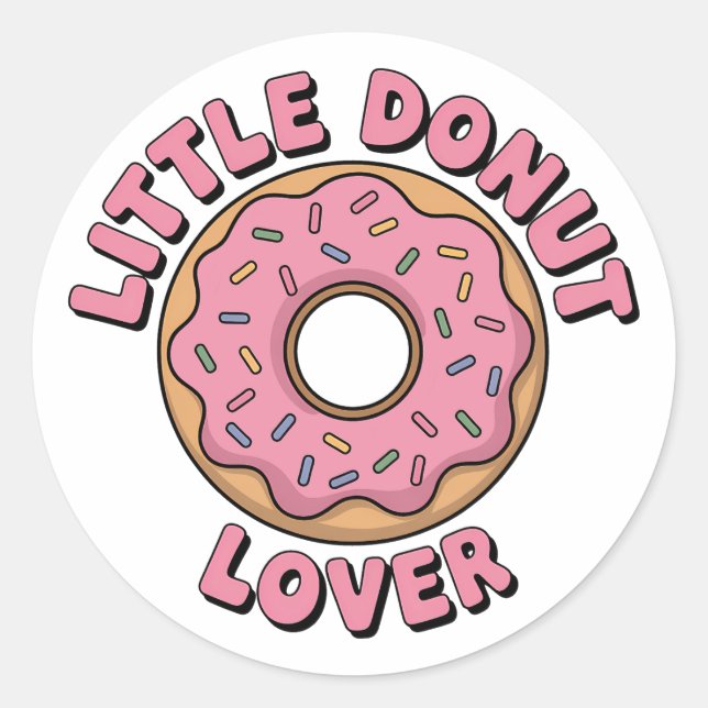Pegatina Redonda Little Donut Lover | Niño (Anverso)
