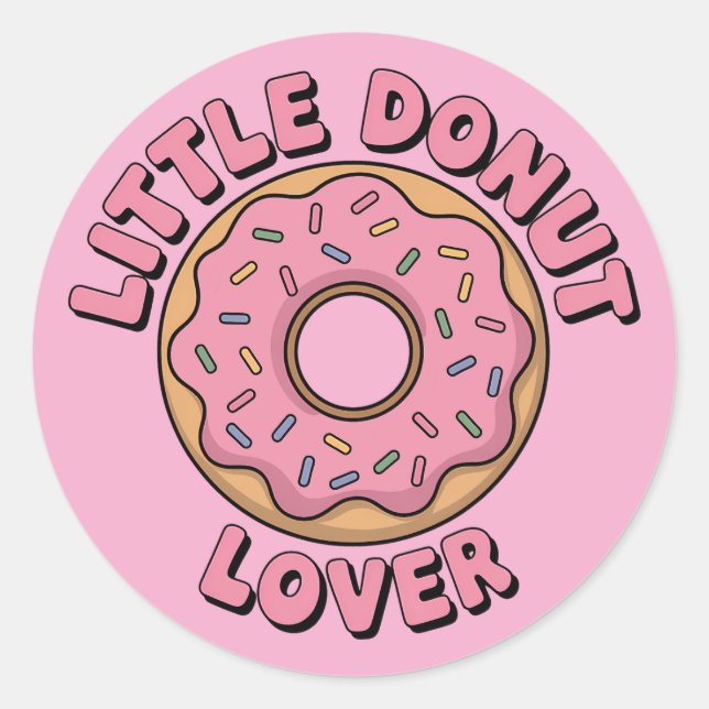 Pegatina Redonda Little Donut Lover | Niño (Anverso)
