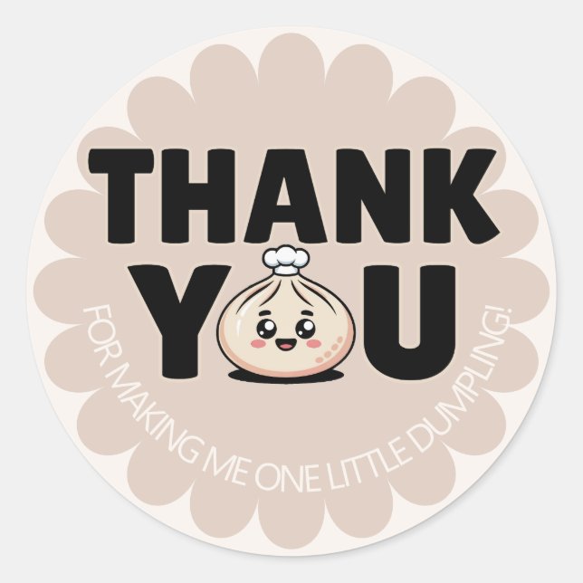 Pegatina Redonda Little Dumpling Girl 1st Birthday (Anverso)