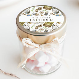 Pegatina Redonda Little Explorer Neutral Personalizado Favor