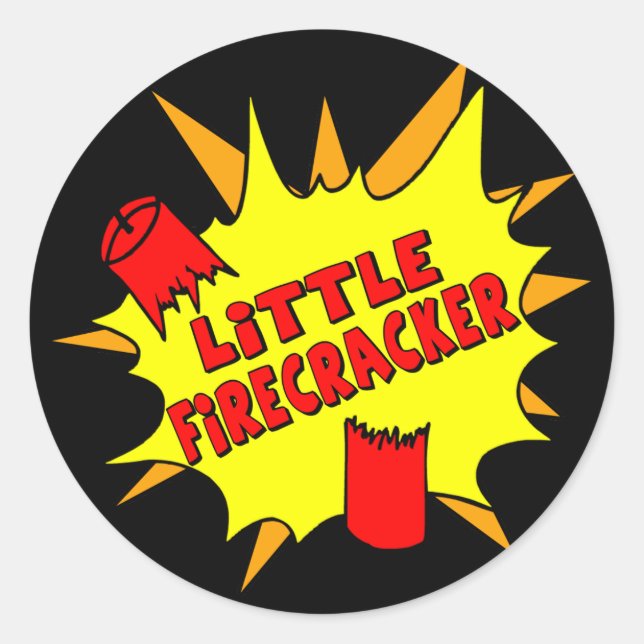 Pegatina Redonda Little Firecracker (Anverso)