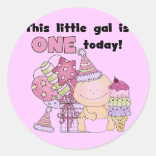 Pegatina Redonda Little Gal es una camiseta y regalos