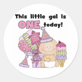 Pegatina Redonda Little Gal es una camiseta y regalos