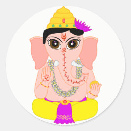 Pegatina Redonda Little Ganesha