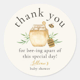 Pegatina Redonda Little Honey Is On The Way Thank You