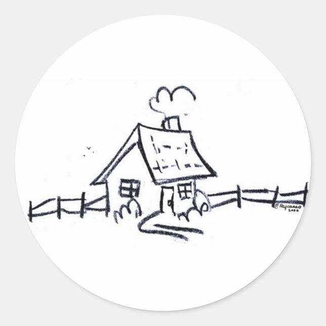 Pegatina Redonda LittLe hOuSe (Anverso)