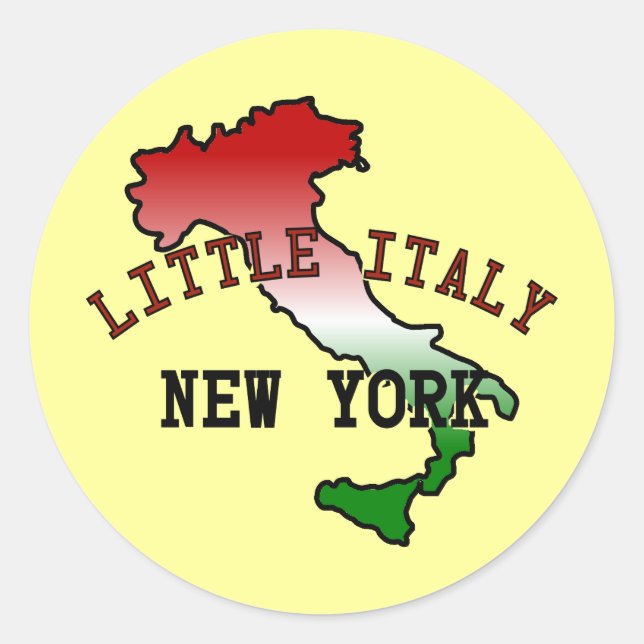 Pegatina Redonda Little Italy New York (Anverso)