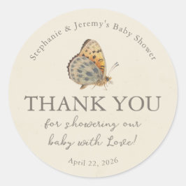 Pegatina Redonda Little Love Bug Baby Shower Classic Round Sticker