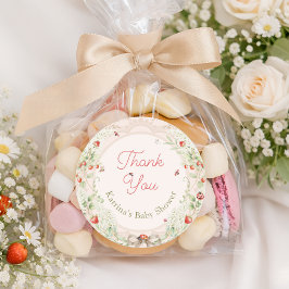 Pegatina Redonda Little Love Bug Baby Shower Thank You