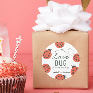 Pegatina Redonda Little Love Bug Ladybug Birday Classic Round Sti