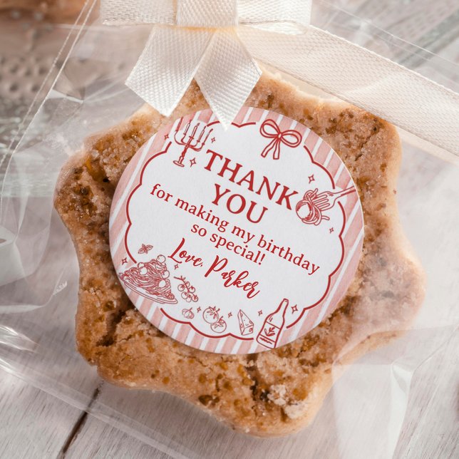 Pegatina Redonda Little Meatball Italian Birthday Party (Subido por el creador)