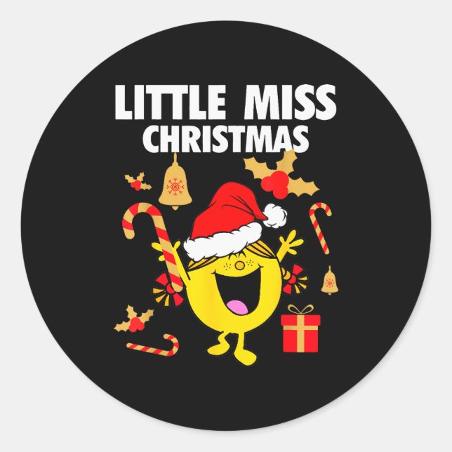 Pegatina Redonda Little Miss Christmas  (Anverso)