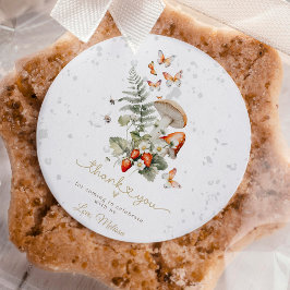 Pegatina Redonda Little Mushroom Baby Shower forest Baby Shower