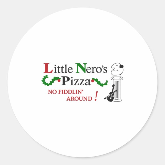 Pegatina Redonda Little Nero's Zza  (Anverso)
