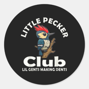 Pegatina Redonda Little Pecker Club Shirant Front And Back