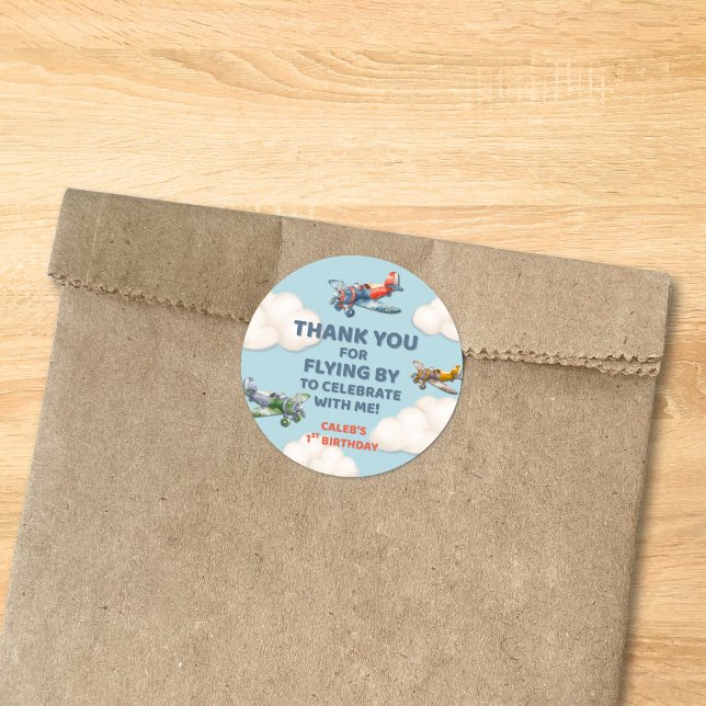 Pegatina Redonda Little Pilot's First Birthday (Subido por el creador)