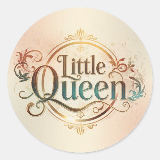Pegatina redonda Little Queen Coquette (Anverso)