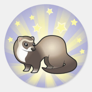 Pegatina Redonda Little Star Ferret