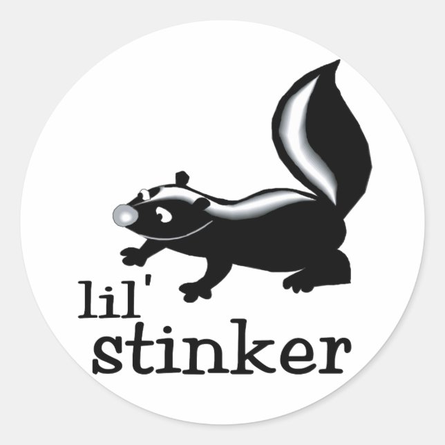 Pegatina Redonda Little Stinker (Anverso)