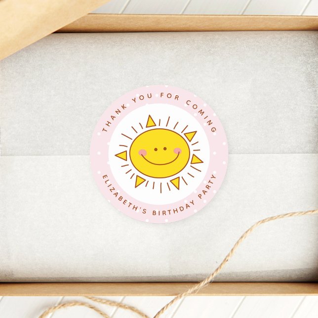 Pegatina Redonda Little Sunshine Birthday Gracias Por Venir (Subido por el creador)