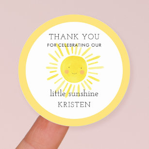 Pegatina Redonda Little Sunshine Gracias A Favor