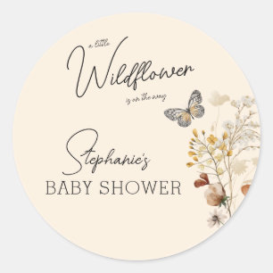 Pegatina Redonda Little Wildflower Baby Shower