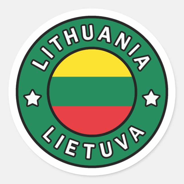Pegatina Redonda Lituania Lietuva (Anverso)