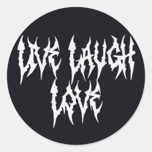 Pegatina Redonda Live, Laugh, Love
